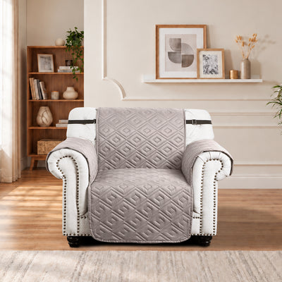Sofa Protector Covers Reversible Quilted Slip Covers Cream/Beige