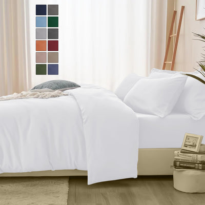 4 Piece Bedding Set Duvet Cover, Pillowcases & Fitted Sheet