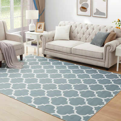Large Washable Runner Rugs Lattice Printed