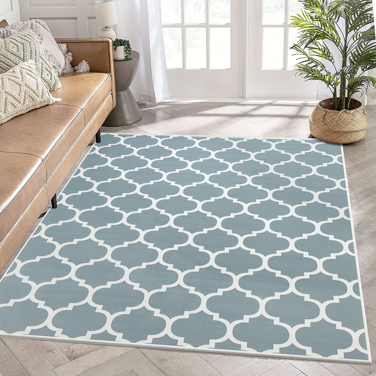 Large Washable Runner Rugs Lattice Printed