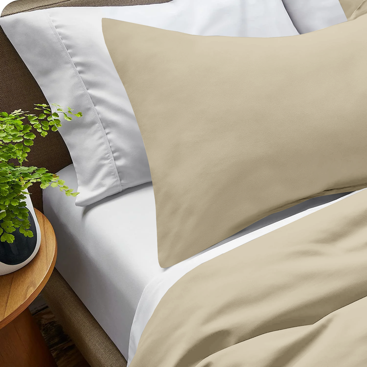 Beige Bedding Duvet Cover Set Plain