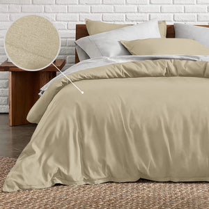 Beige Bedding Duvet Cover Set Plain
