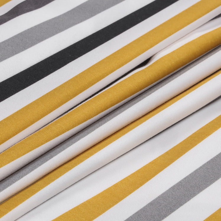 Ochre Stripe Printed Duvet Cover