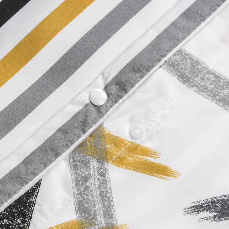 Ochre Stripe Printed Duvet Cover