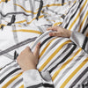 Ochre Stripe Printed Duvet Cover