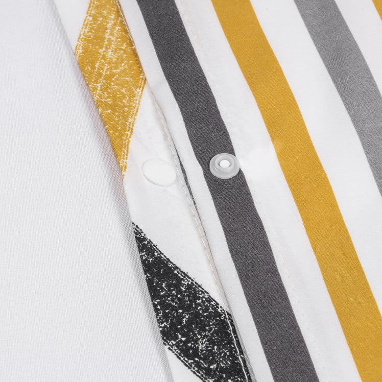 Ochre Stripe Printed Duvet Cover