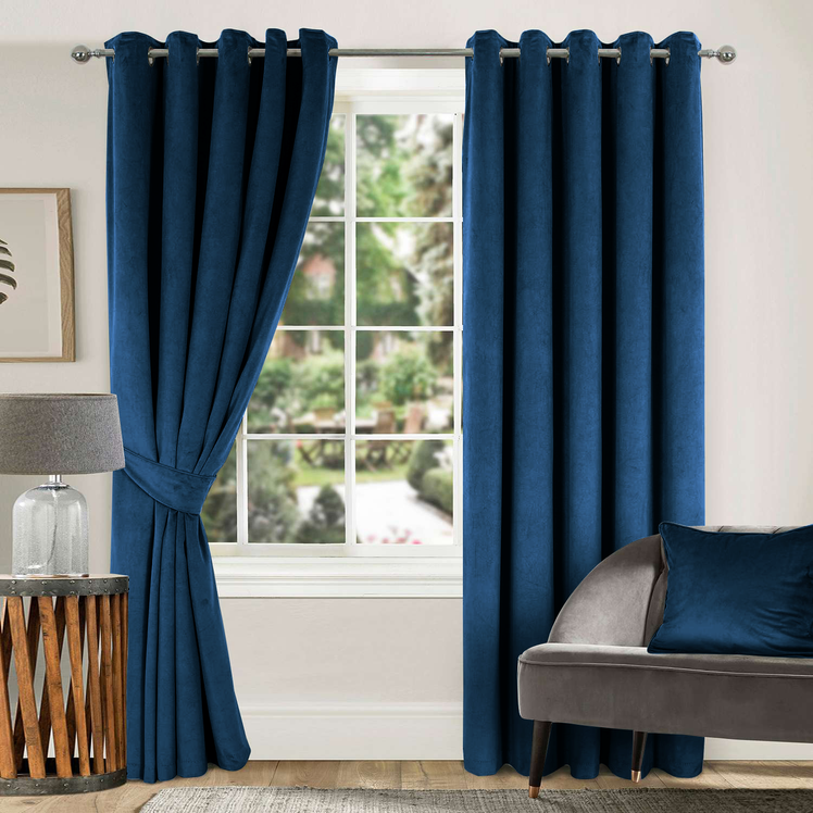 Velvet Curtains Ready Made Eyelet