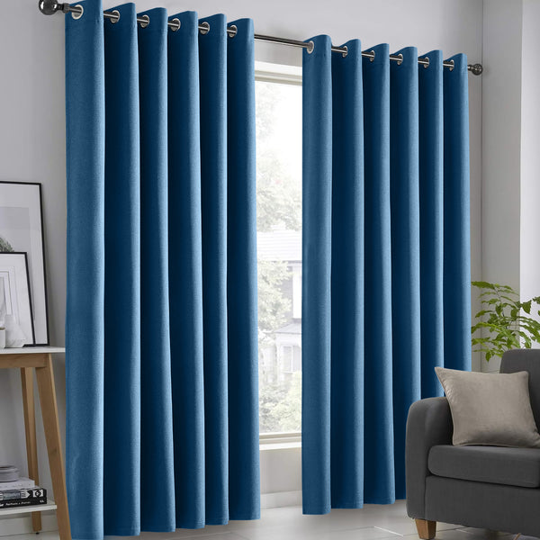Heavy Thermal Blackout Linen Curtains For Bedroom