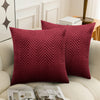 4 Pack Cushion Covers Chevron Design Velvet Fabric