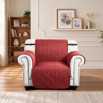 Non Slip Sofa Covers 1/2/3 Seater Reversible Waterproof Burgundy/Beige