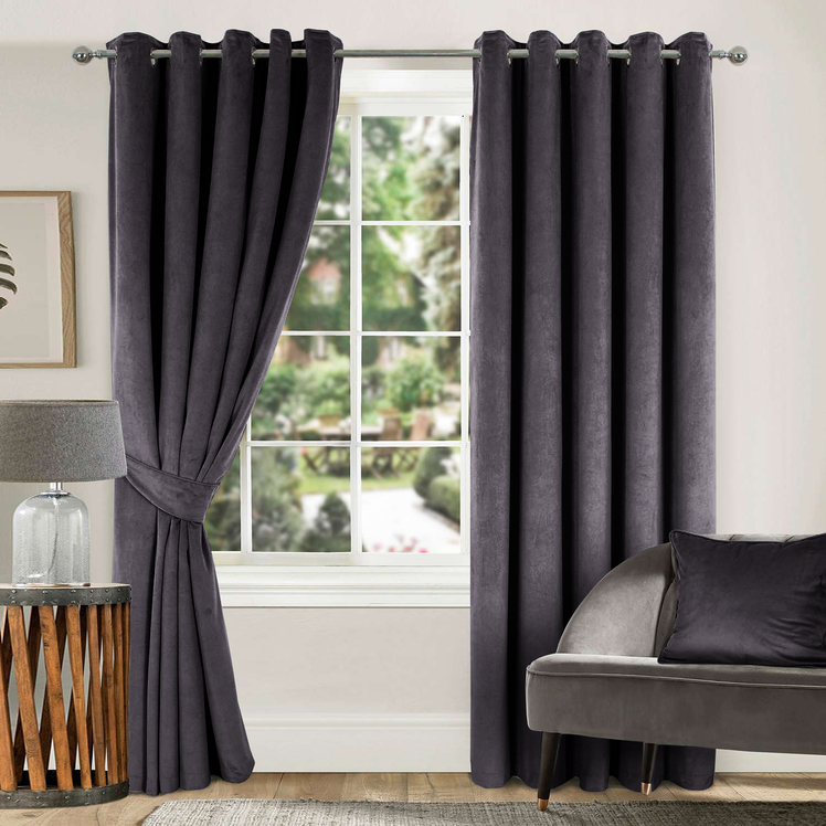 Velvet Curtains Ready Made Eyelet