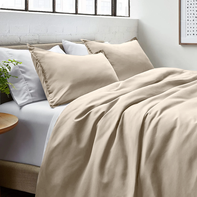 Cream Bedding Duvet Cover Set Plain