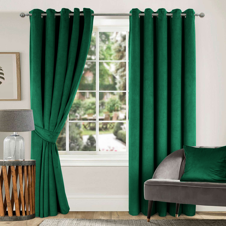 Velvet Curtains Ready Made Eyelet