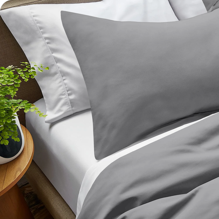 Grey Bedding Duvet Cover Set Plain