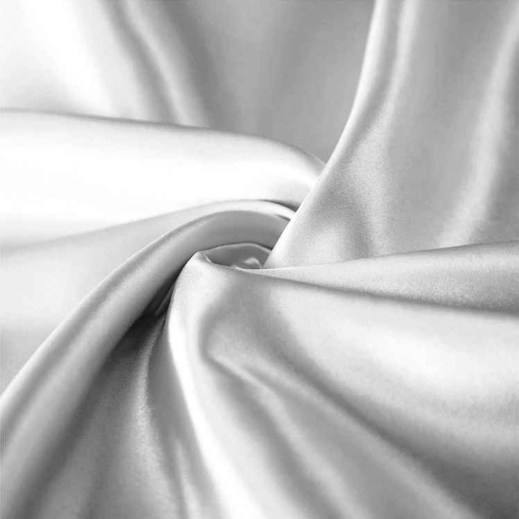 Grey Satin Silk Pillowcases Pair