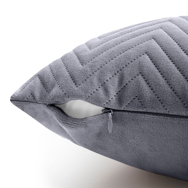 4 Pack Cushion Covers Chevron Design Velvet Fabric