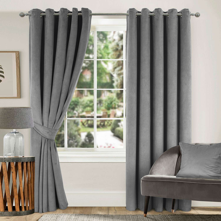 Velvet Curtains Ready Made Eyelet