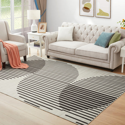 Rugs For Large Living Room Pinstripe Geometric Printed