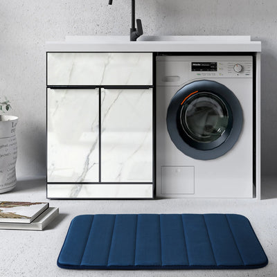 Navy Bath Mat Memory Foam