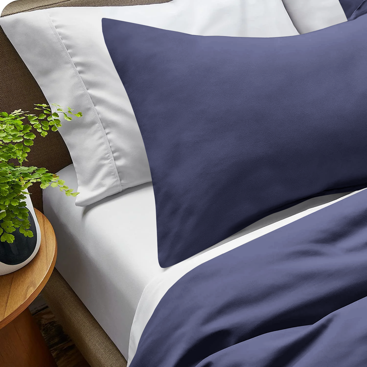 Navy Bedding Duvet Cover Set Plain