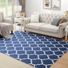 Navy Large Runner Rugs Lattice Printed