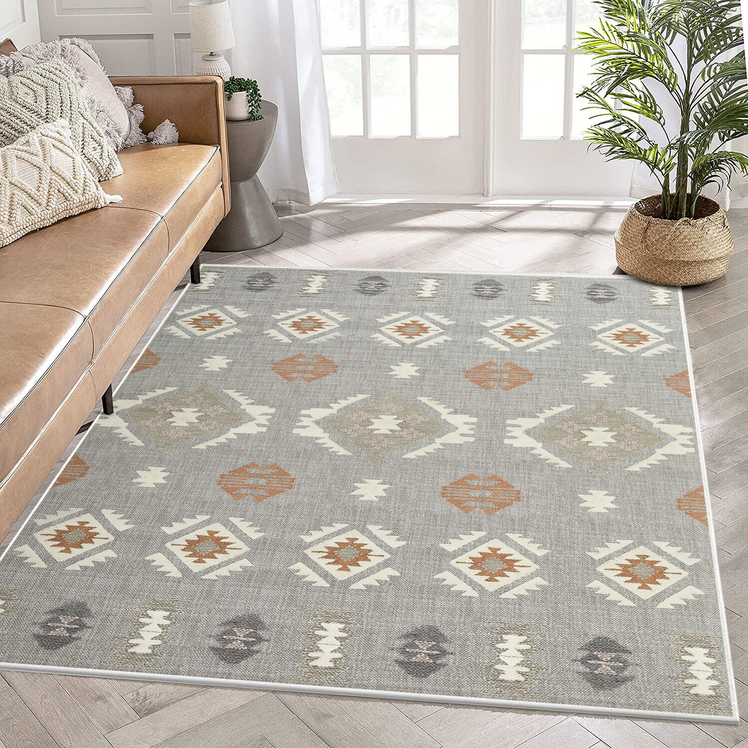 Large Bedroom Runner Rugs Distressed Printed