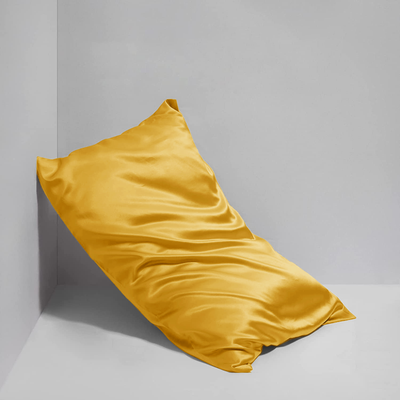 Ochre Satin Silk Pillowcases Pair