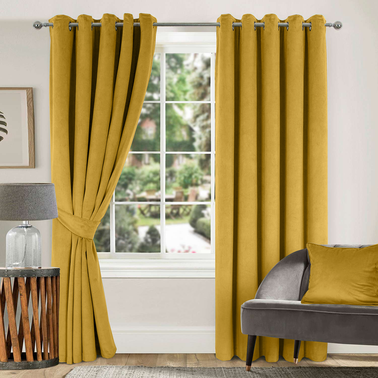 Velvet Curtains Ready Made Eyelet