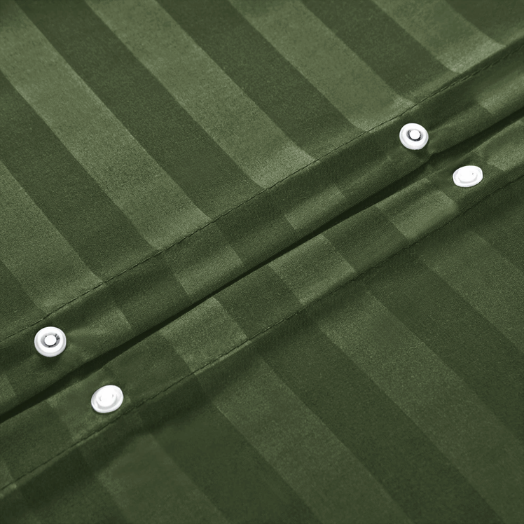 Olive Green Bedding Set | Striped Duvet Cover