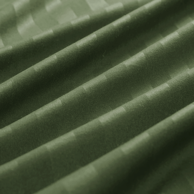 Olive Green Bedding Set | Striped Duvet Cover