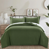 Olive Green Bedding Set | Striped Duvet Cover