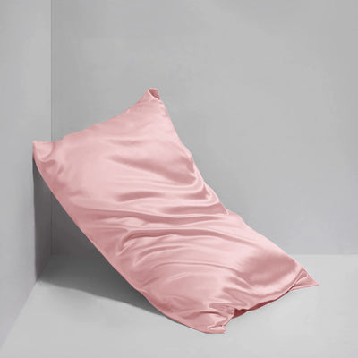 Pink Satin Silk Pillowcases Pair