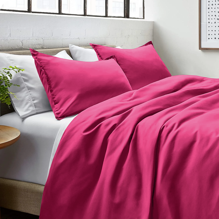 Pink Bedding Duvet Cover Set Plain