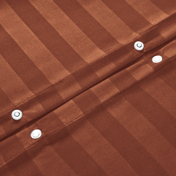 Rust Striped Bedding Duvet Cover Set