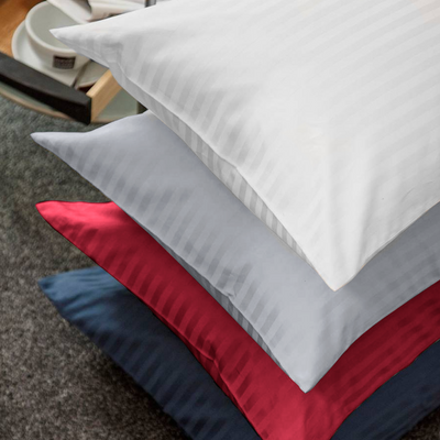 Satin Stripe Housewife Pillow Cases Pair
