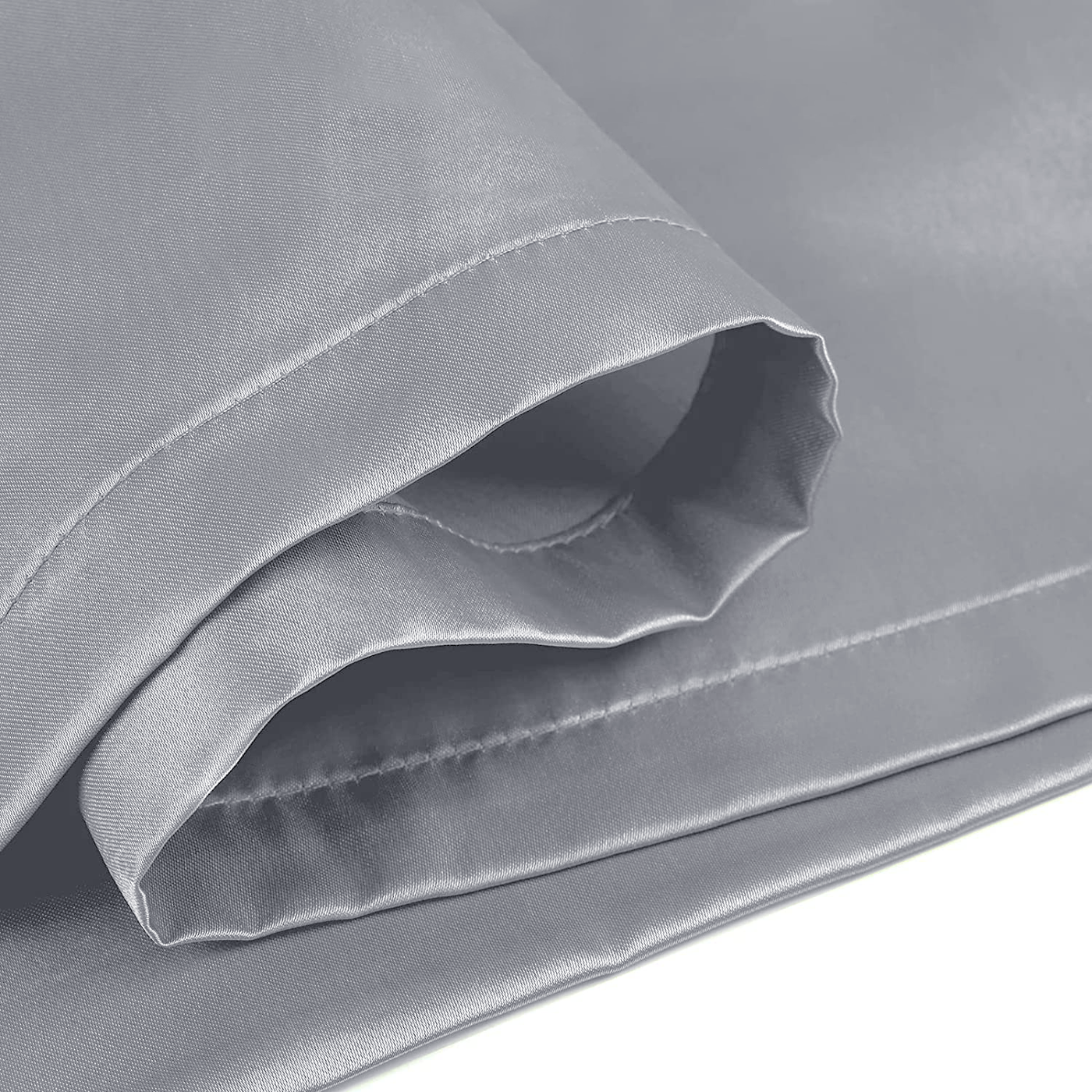 Silver Satin Silk Pillowcases Pair