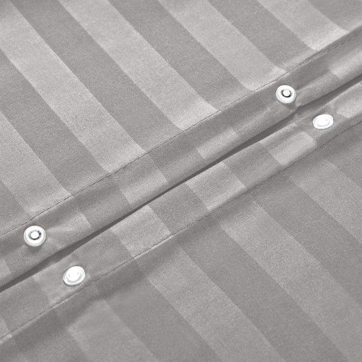 Silver Striped Bedding Duvet Cover Set