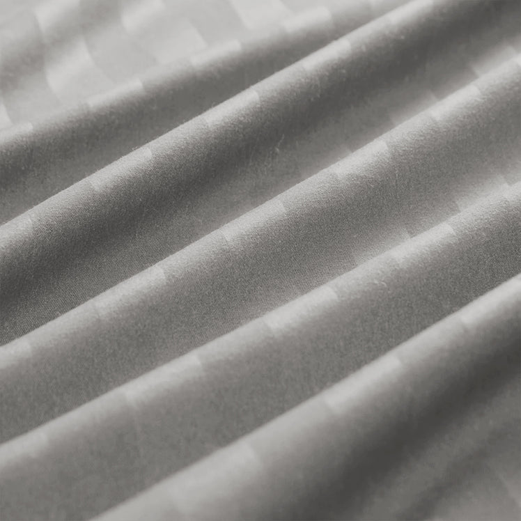 Silver Striped Bedding Duvet Cover Set