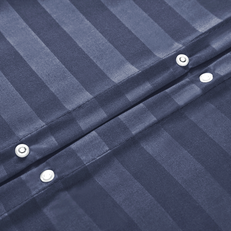Washed Blue Striped Bedding Duvet Cover Set