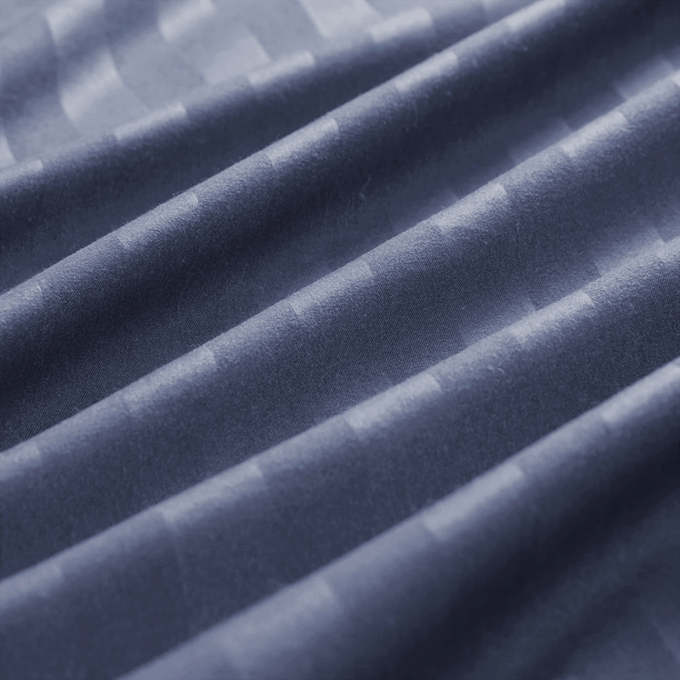 Washed Blue Striped Bedding Duvet Cover Set