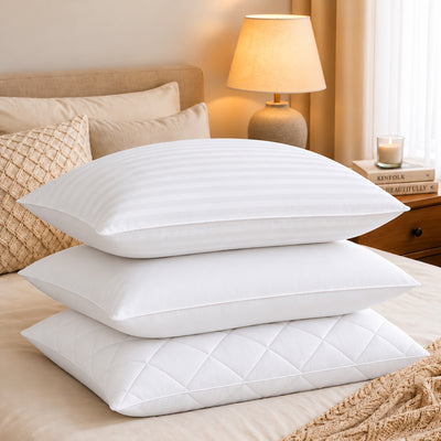 Bounce Back, Striped & Quilted Pillows Pair