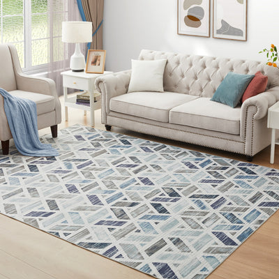 Living Room Rugs Tile Trellis Printed