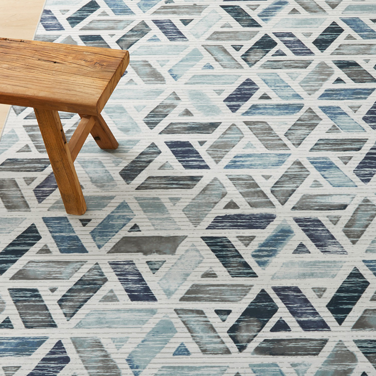 Living Room Rugs Tile Trellis Printed