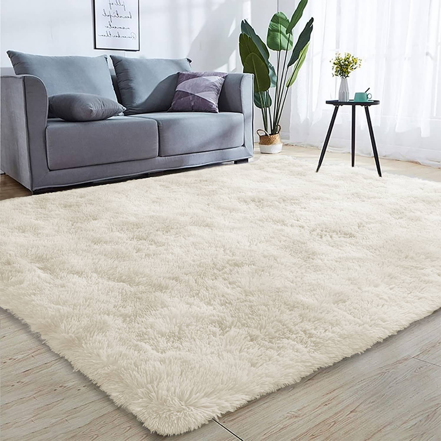Cream Shaggy Rug | Large Faux Fur Fluffy Rug – Yorkshire Bedding