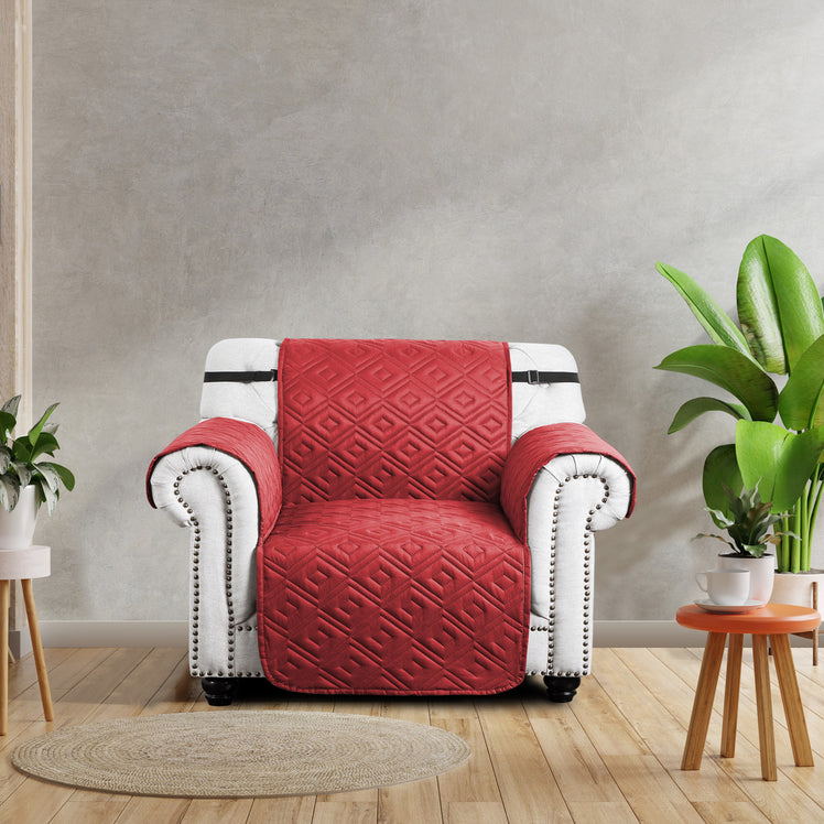 Non Slip Sofa Covers 1/2/3 Seater Reversible Waterproof Burgundy/Beige