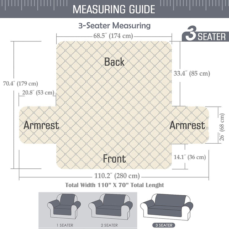 Grey Sofa Covers Waterproof Anti-Slip Protector