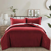 Burgundy Striped Duvet Cover Bedding Set