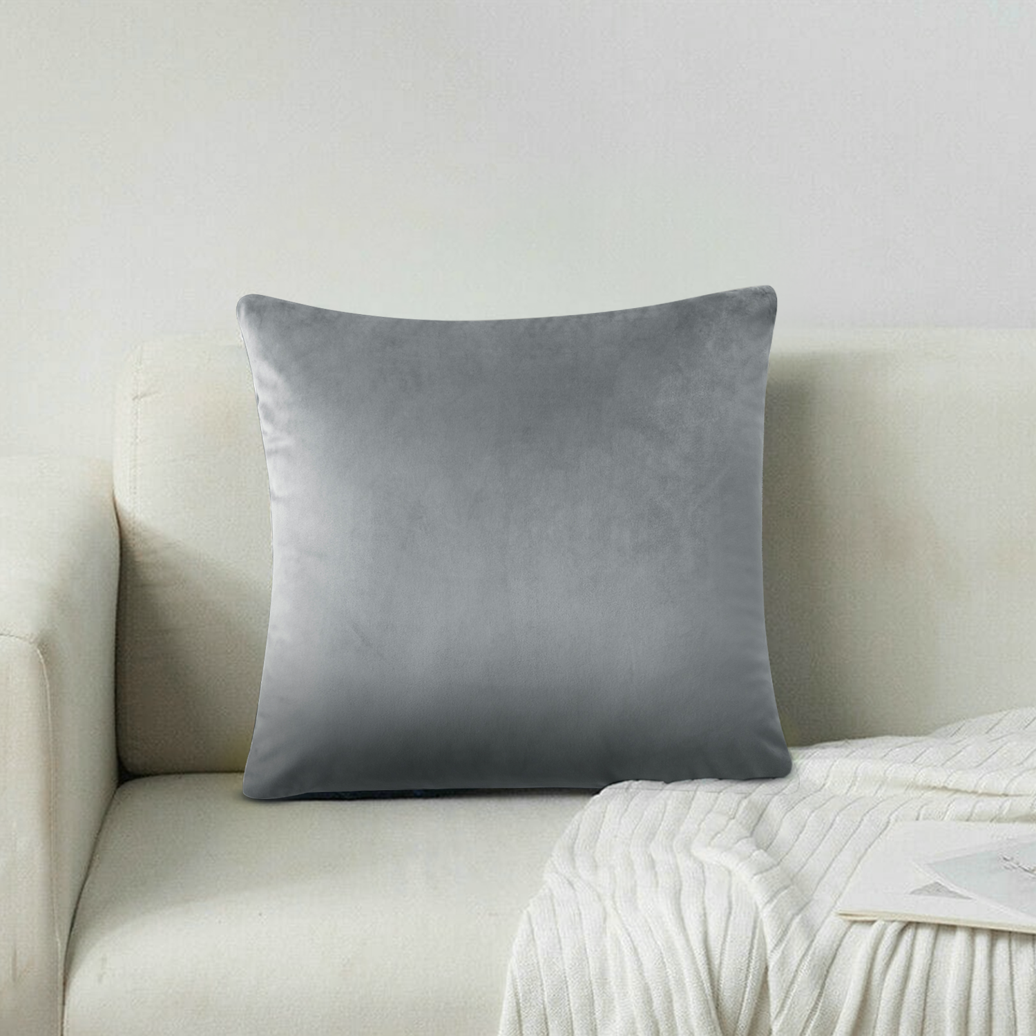 Grey Velvet Cushion Covers Filled Cushions