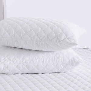 Deluxe Quilted Pillow White Pair