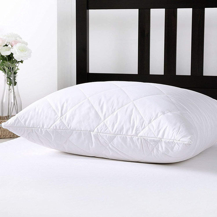 Deluxe Quilted Pillow White Pair